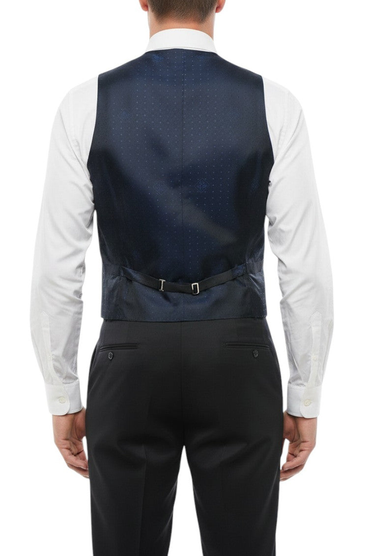 Blue Button Front Waistcoat 2