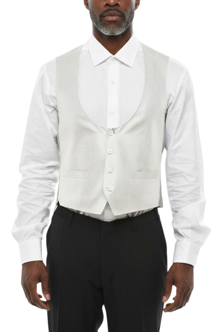 Light Grey Embroidered Waistcoat 1