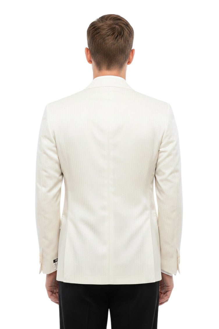 White Notched Lapel Blazer 2