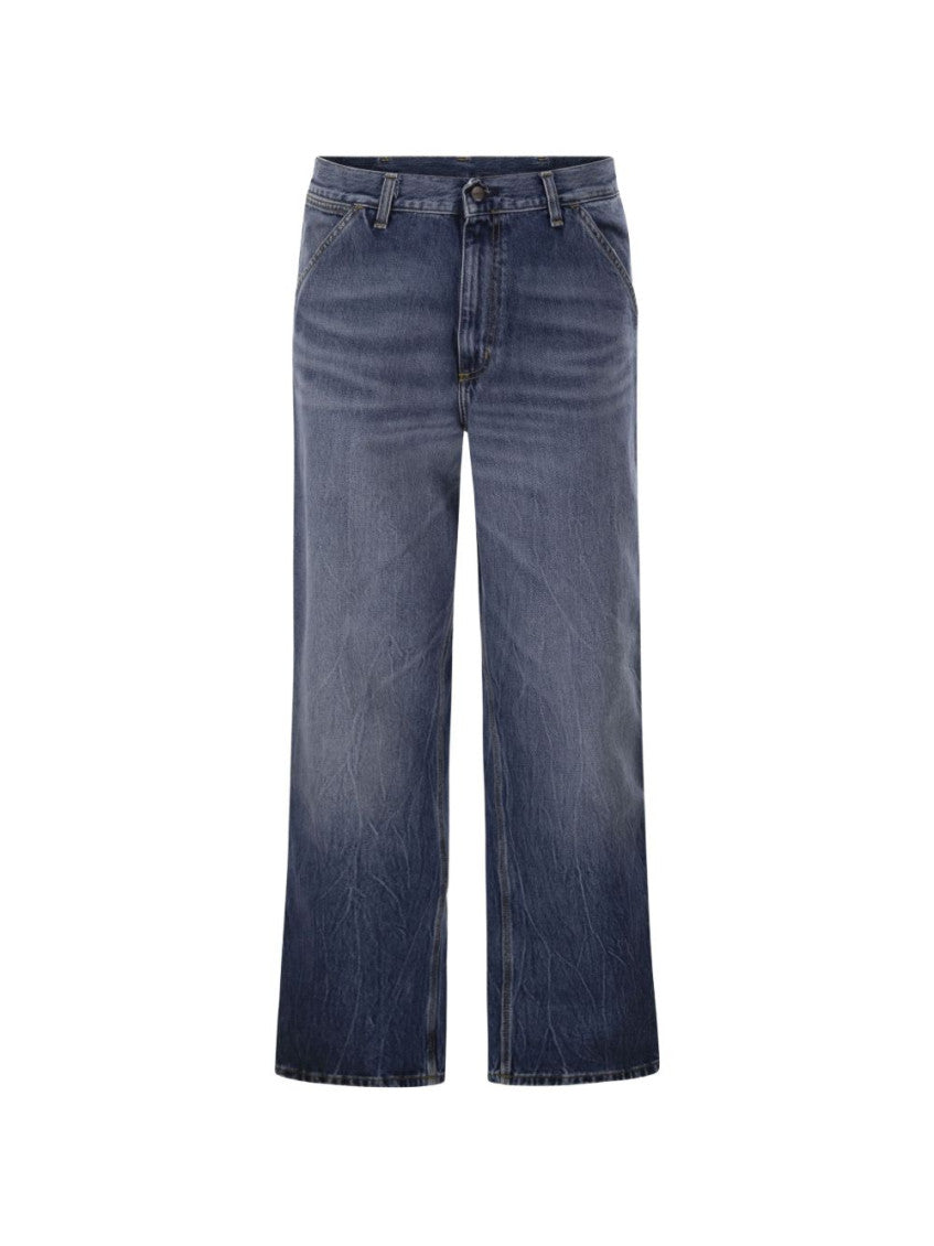 Blue Straight Mid Rise Jeans 1