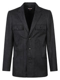 Dark Grey Single Breasted Blazer 1