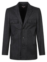 Dark Grey Single Breasted Blazer 1