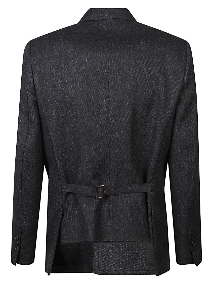 Dark Grey Single Breasted Blazer 2
