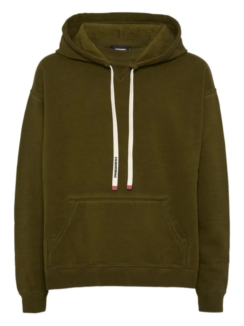 Green Solid Relaxed Hoodie 1