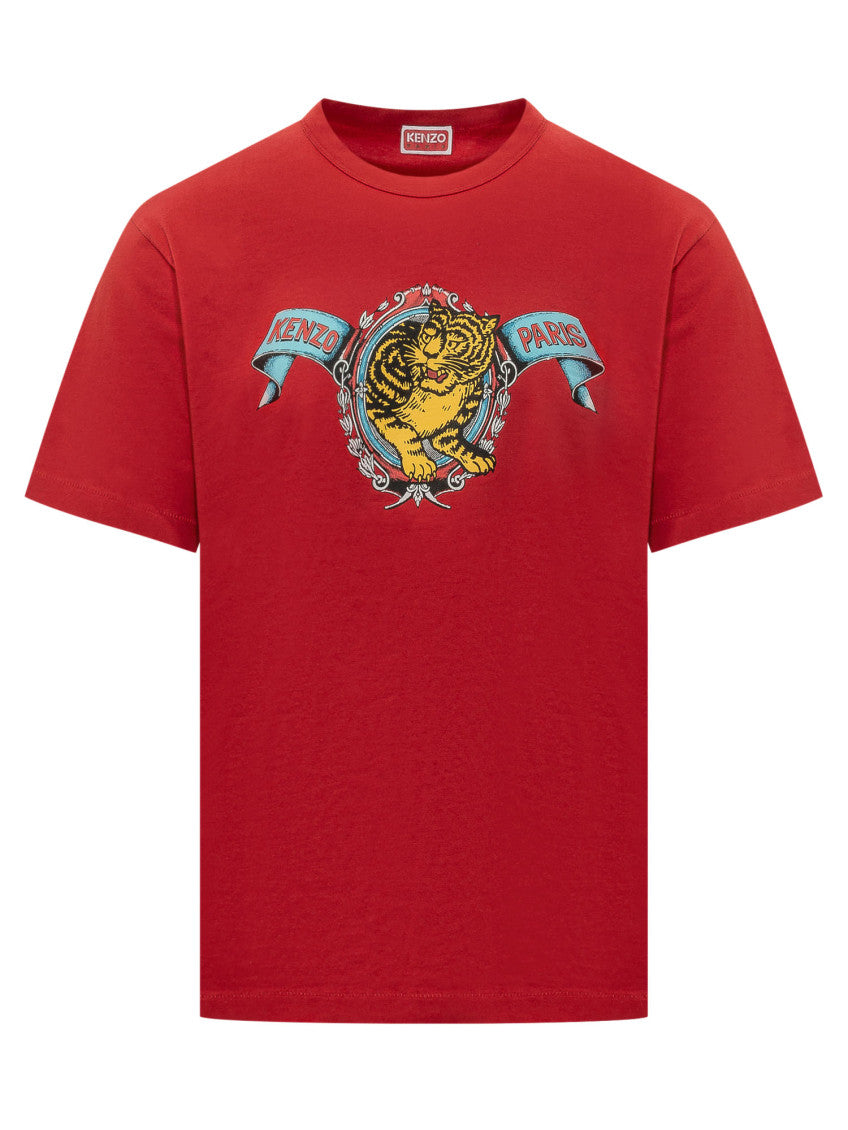 Red Graphic Crew Neck T-Shirt 1