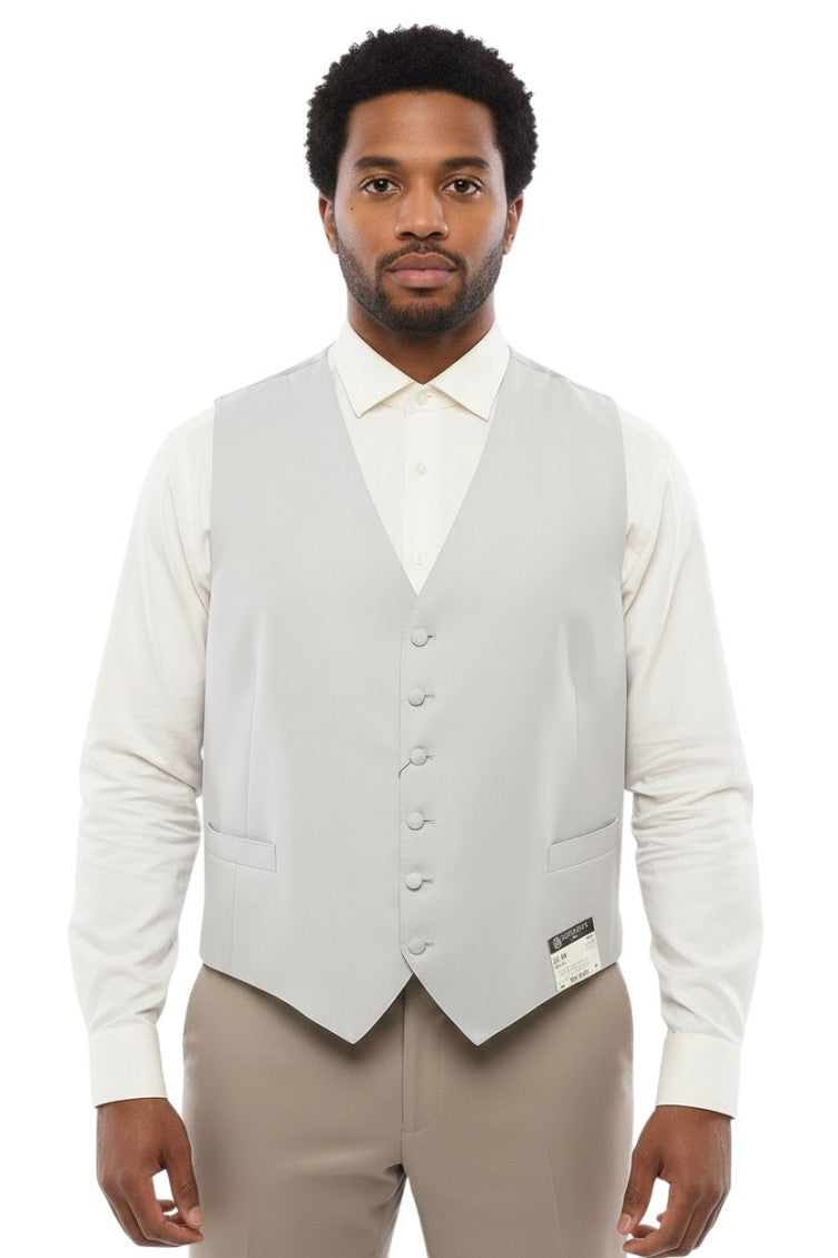 Light Grey Single Breasted Waistcoat 1