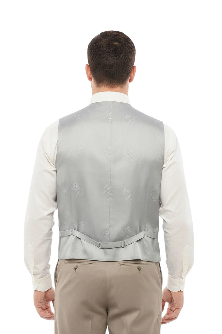 Light Grey Single Breasted Waistcoat 2