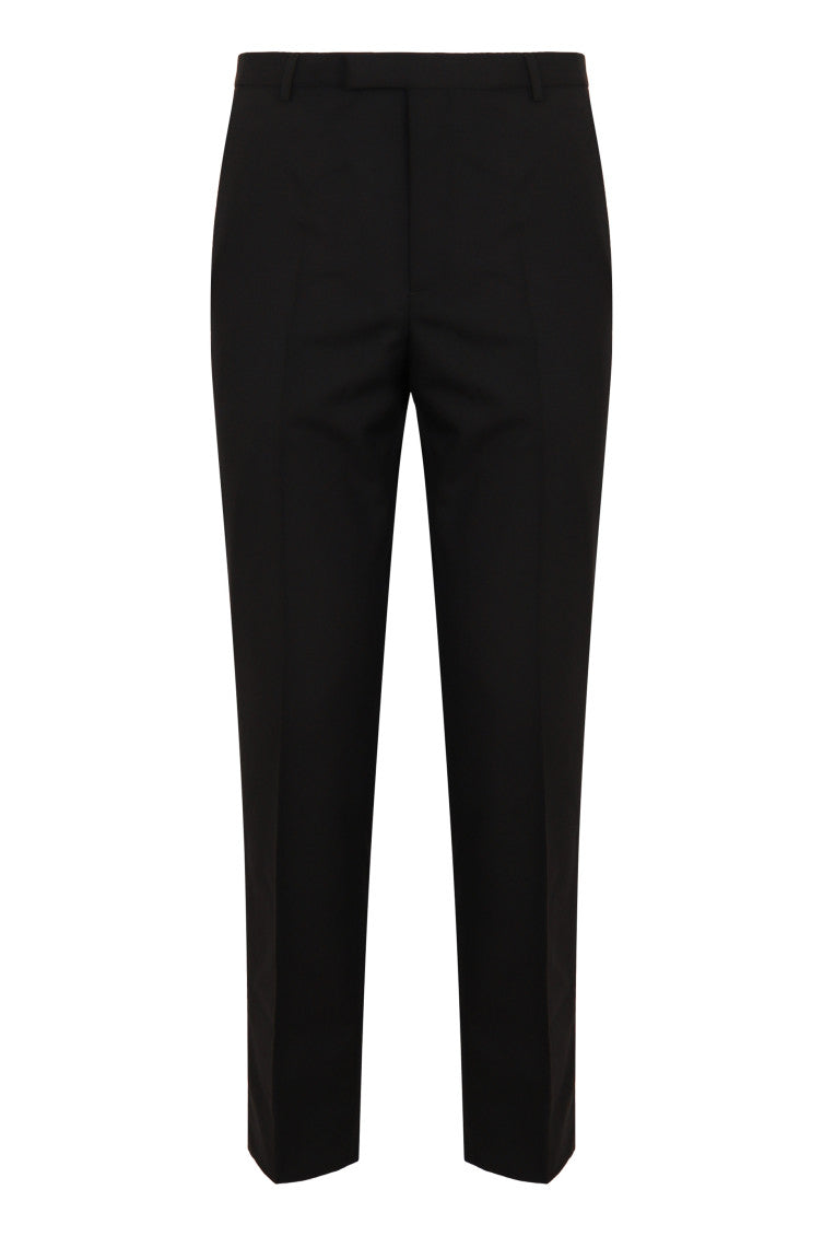 Black Slim Flat Front Trousers 1