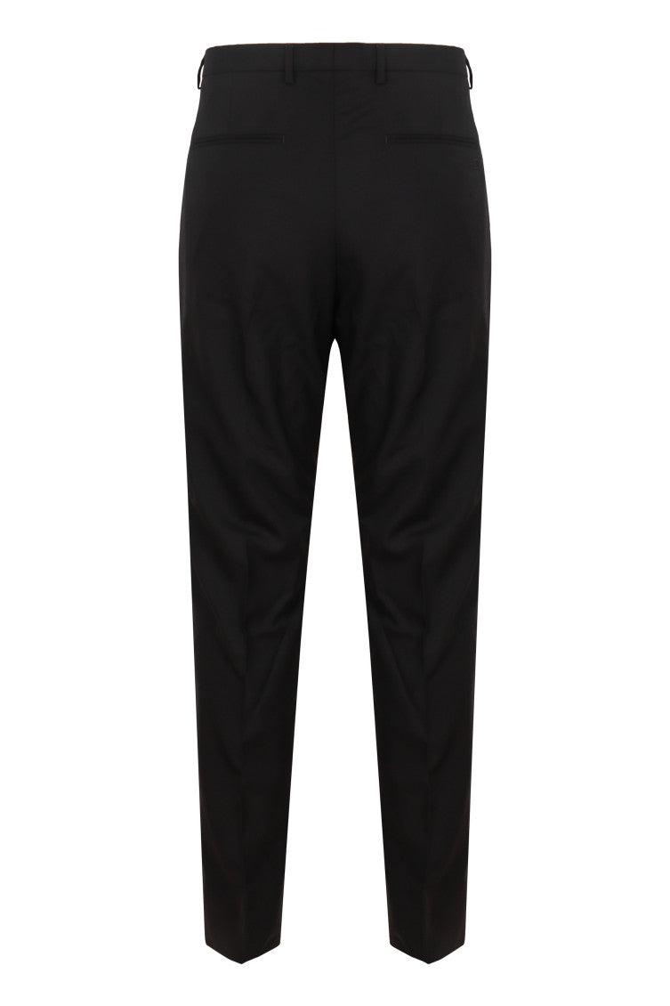 Black Slim Flat Front Trousers 2