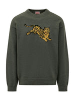 Green Knitted Crew Neck Sweater 1
