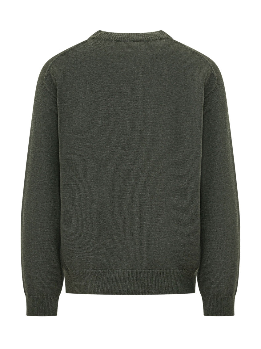 Green Knitted Crew Neck Sweater 2
