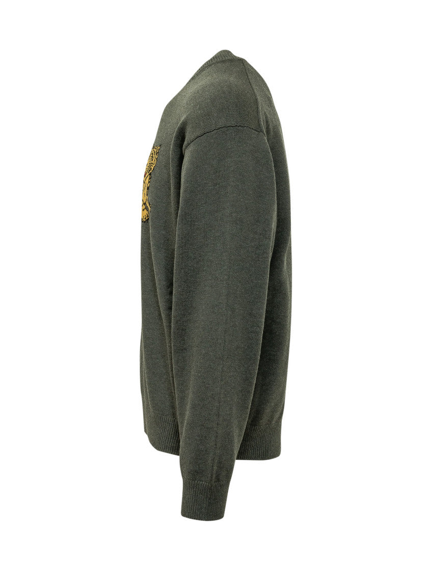 Green Knitted Crew Neck Sweater 3