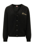 Black Logo V Neck Cardigan 1