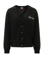 Black Logo V Neck Cardigan 1