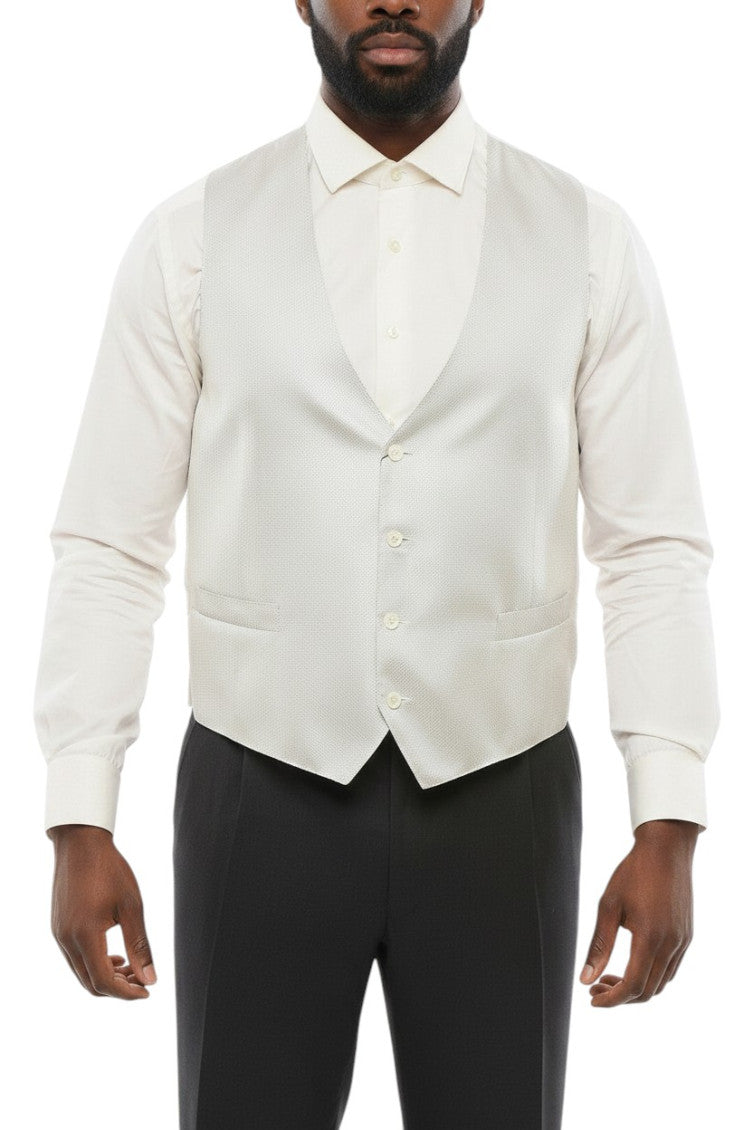 Light Grey Textured Waistcoat 1