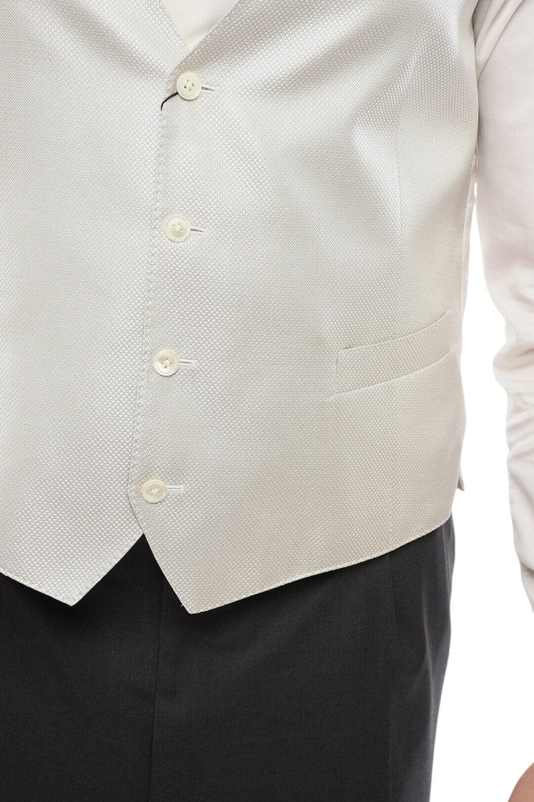 Light Grey Textured Waistcoat 3