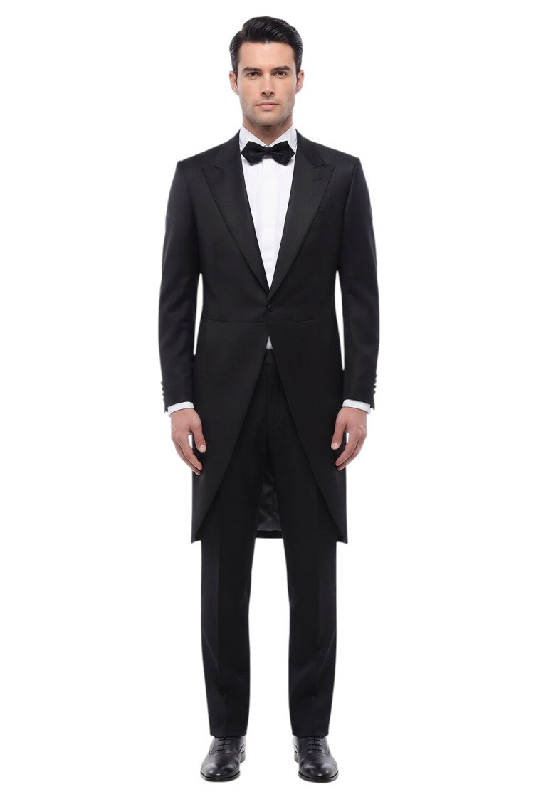 Black Peaked Lapel Blazer 1