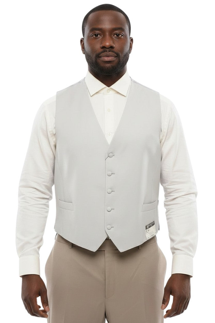 Light Grey V Neck Waistcoat 1