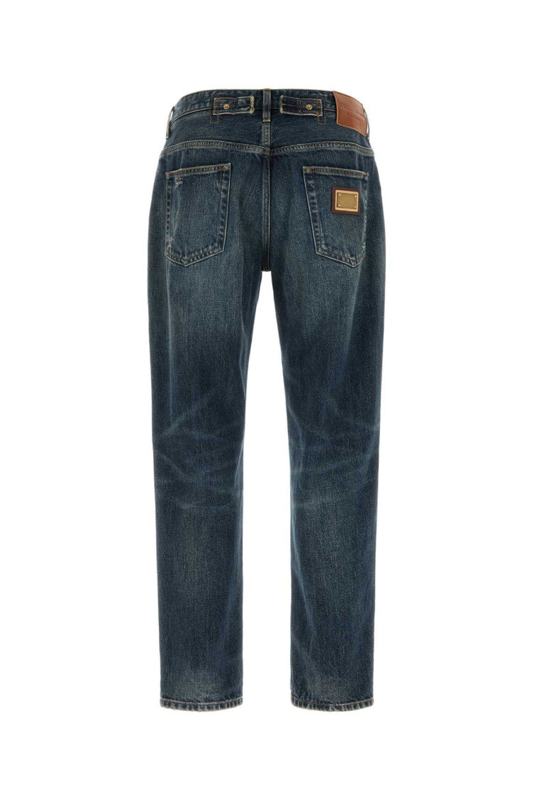Blue Distressed Mid Rise Jeans 2