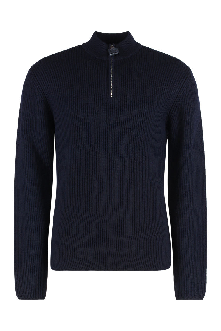 Blue Slim Half Zip Sweater 1