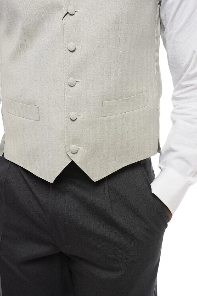 Light Grey Solid Waistcoat 3