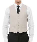 Light Beige Solid Waistcoat 1