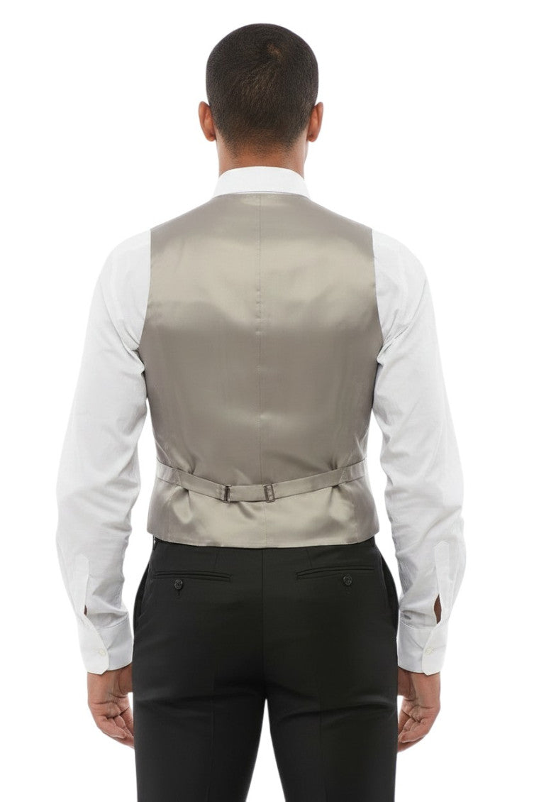 Light Beige Solid Waistcoat 2
