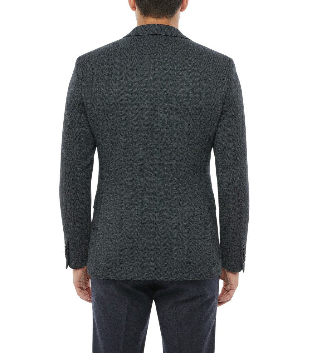 Dark Green Notched Lapel Blazer 2