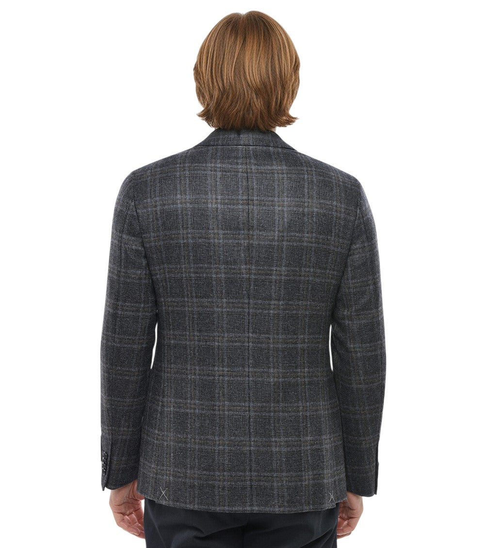 Charcoal Grey Plaid Blazer 2