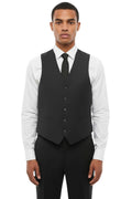 Charcoal Grey Solid Waistcoat 1