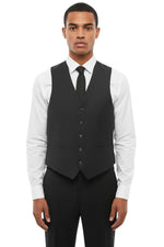 Charcoal Grey Solid Waistcoat 1