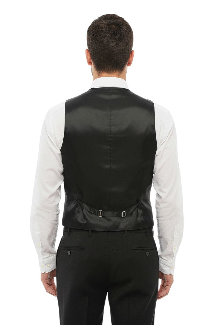Charcoal Grey Solid Waistcoat 2