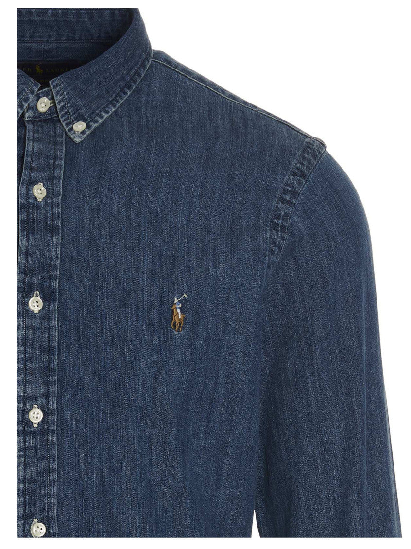 Blue Regular Denim Shirt 3