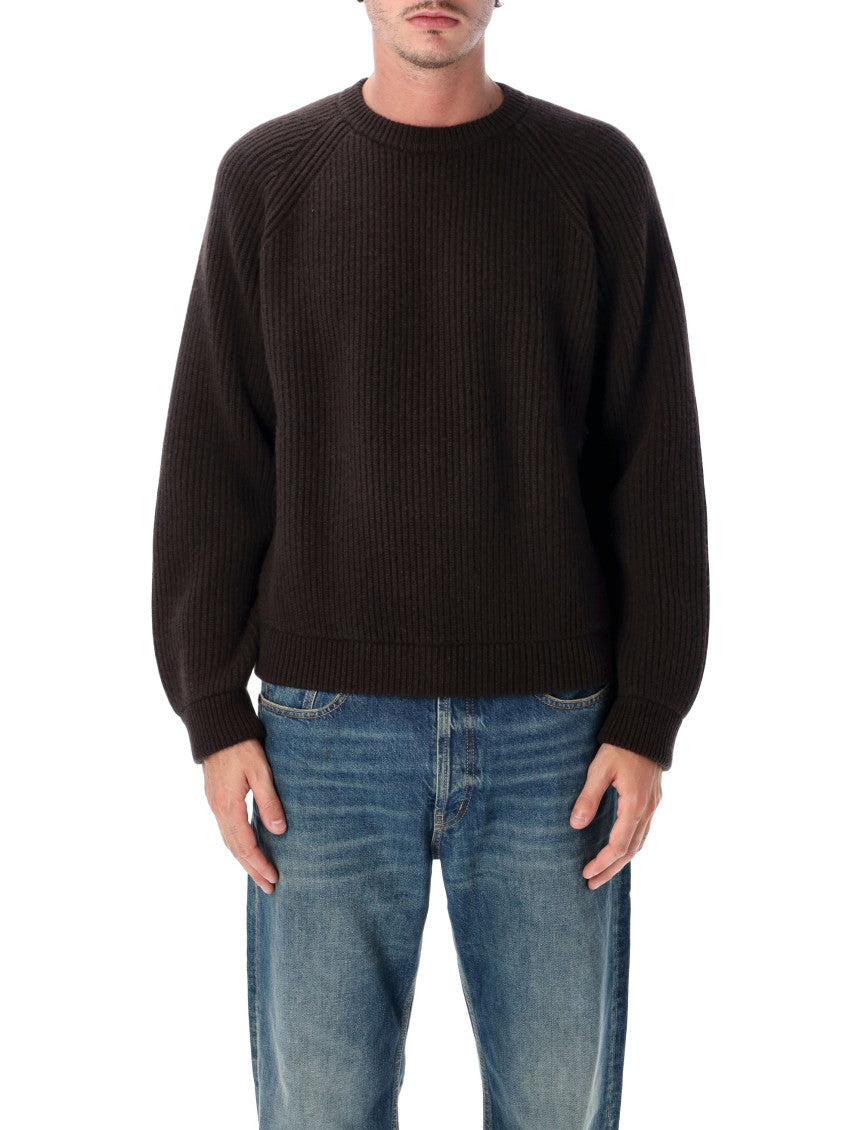 Black Knitted Crew Neck Sweater 1