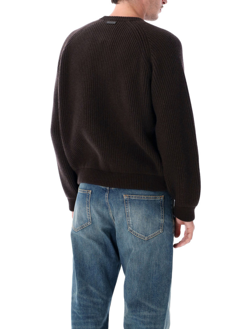 Black Knitted Crew Neck Sweater 2