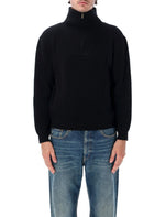 Black Knitted Half Zip Sweater 1
