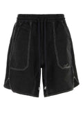 Black Drawstring Logo Shorts 1