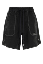 Black Drawstring Logo Shorts 1