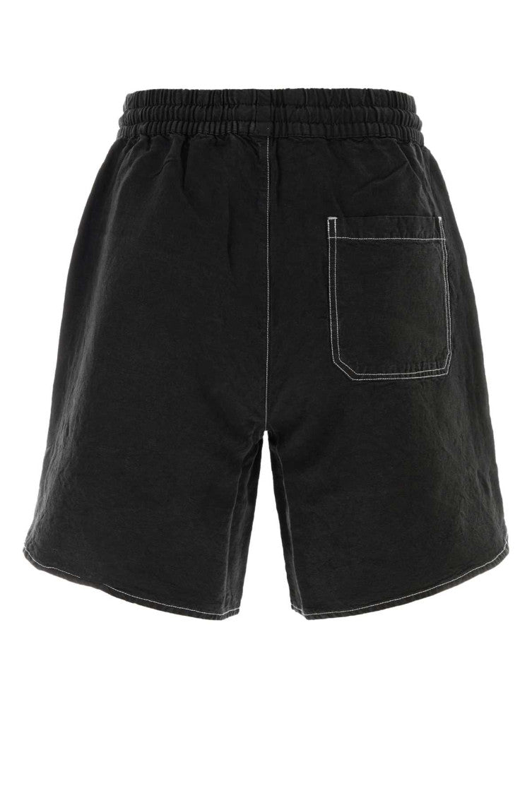 Black Drawstring Logo Shorts 2