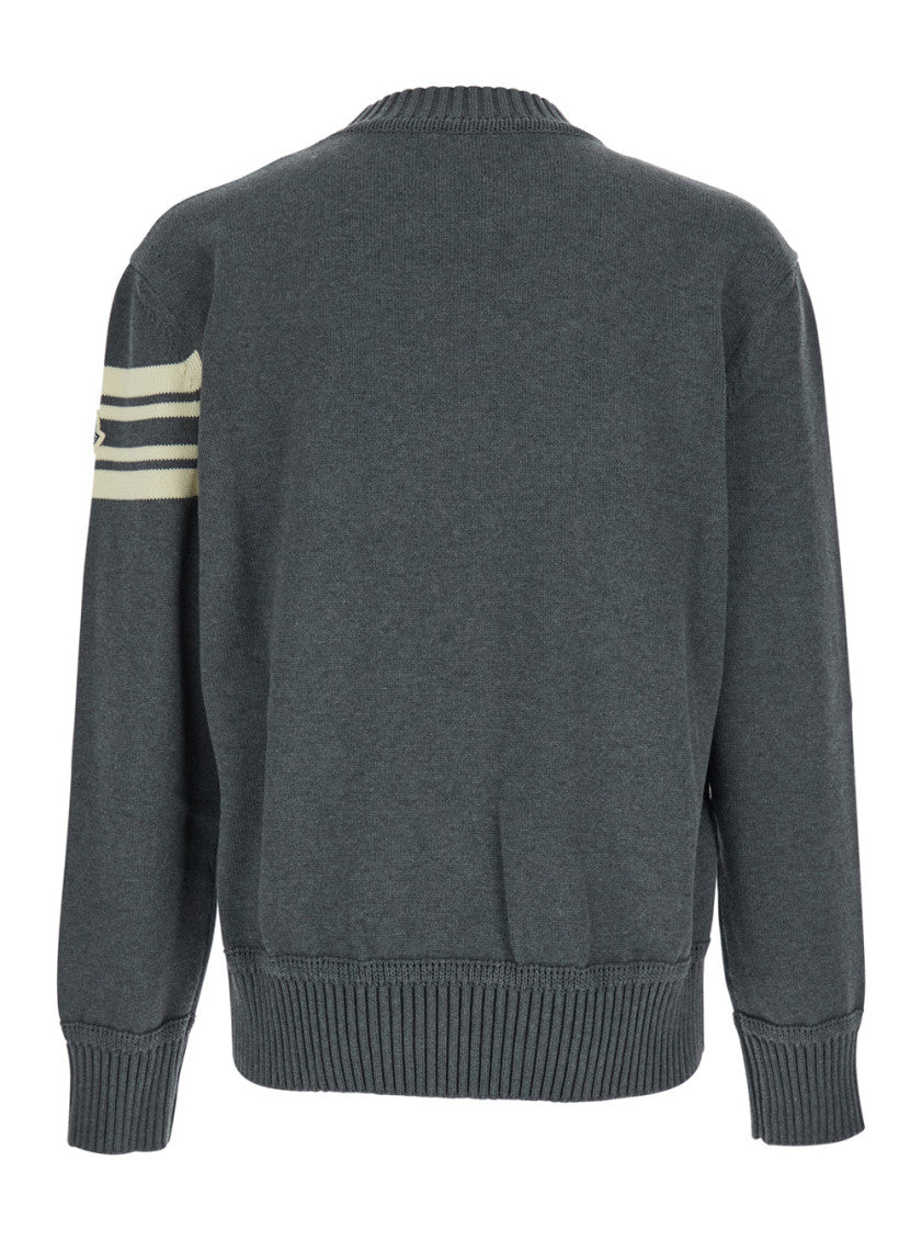 Grey Crew Neck Logo Sweater 2