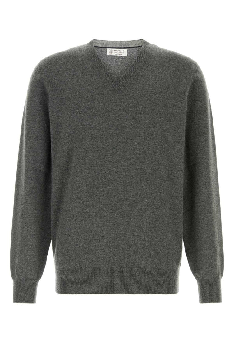 Grey Regular V Neck Sweater 1
