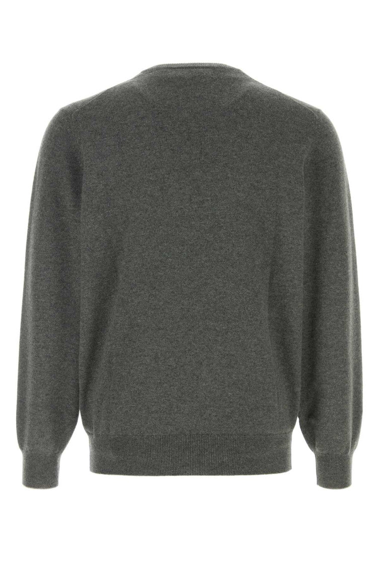 Grey Regular V Neck Sweater 2