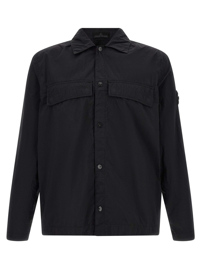Black Solid Regular Overshirt 1