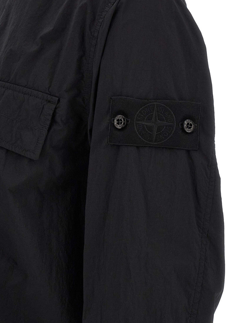 Black Solid Regular Overshirt 4
