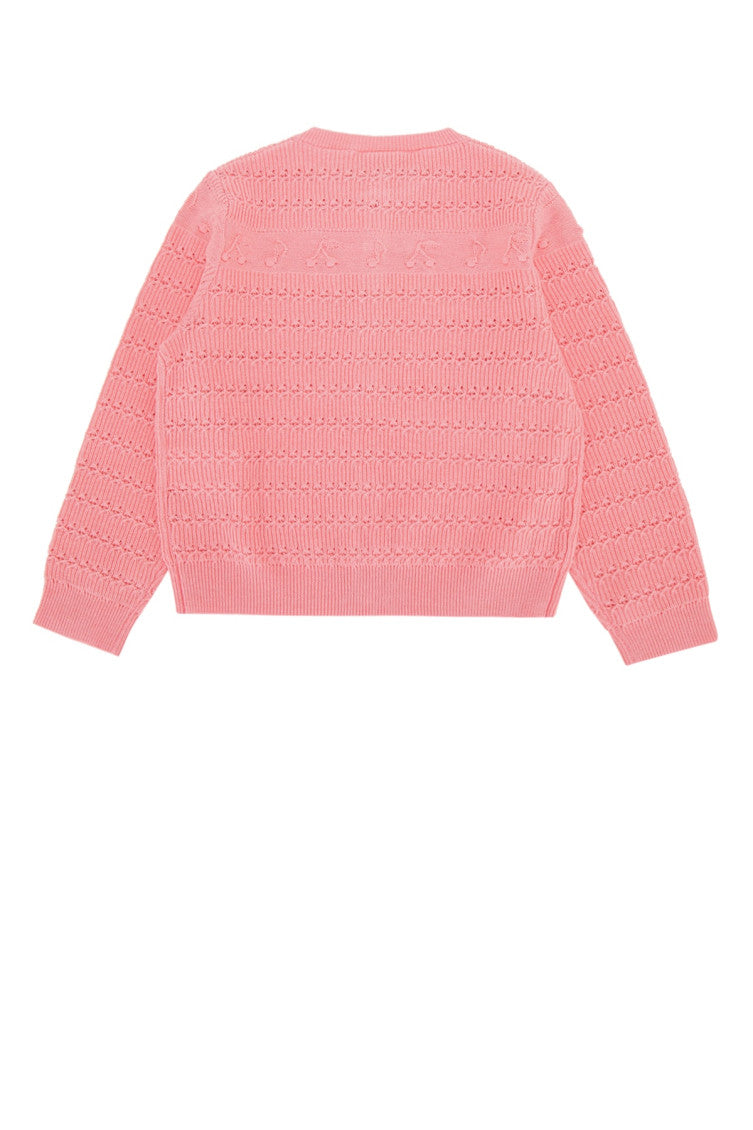 Girls Pink Knitted Cardigan 2