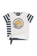 Girls White Stripes T-Shirt 1