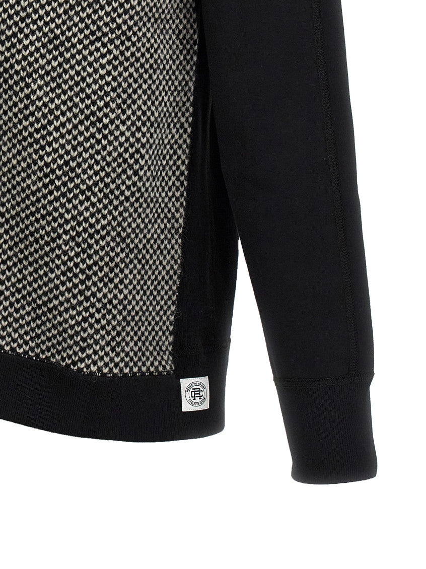 BlackWhite Jacquard Insert Hoodie 4