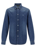 Blue 'Medusa' patch shirt 1