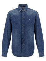 Blue 'Medusa' patch shirt 1