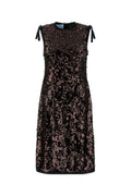Dark Brown Sequin Sleeveless Midi Dress 1